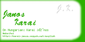 janos karai business card